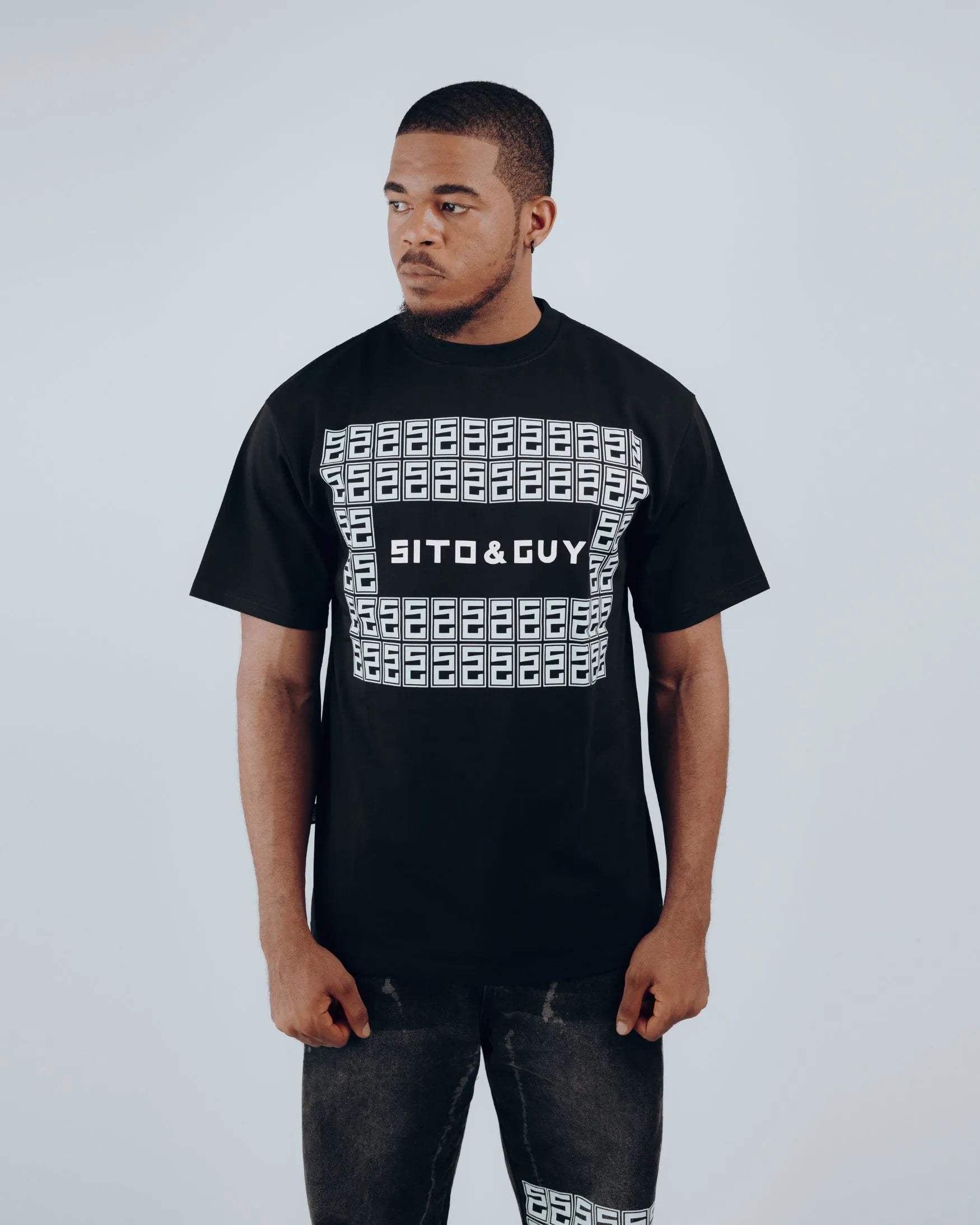 Icon Grid T-Shirt in Black
