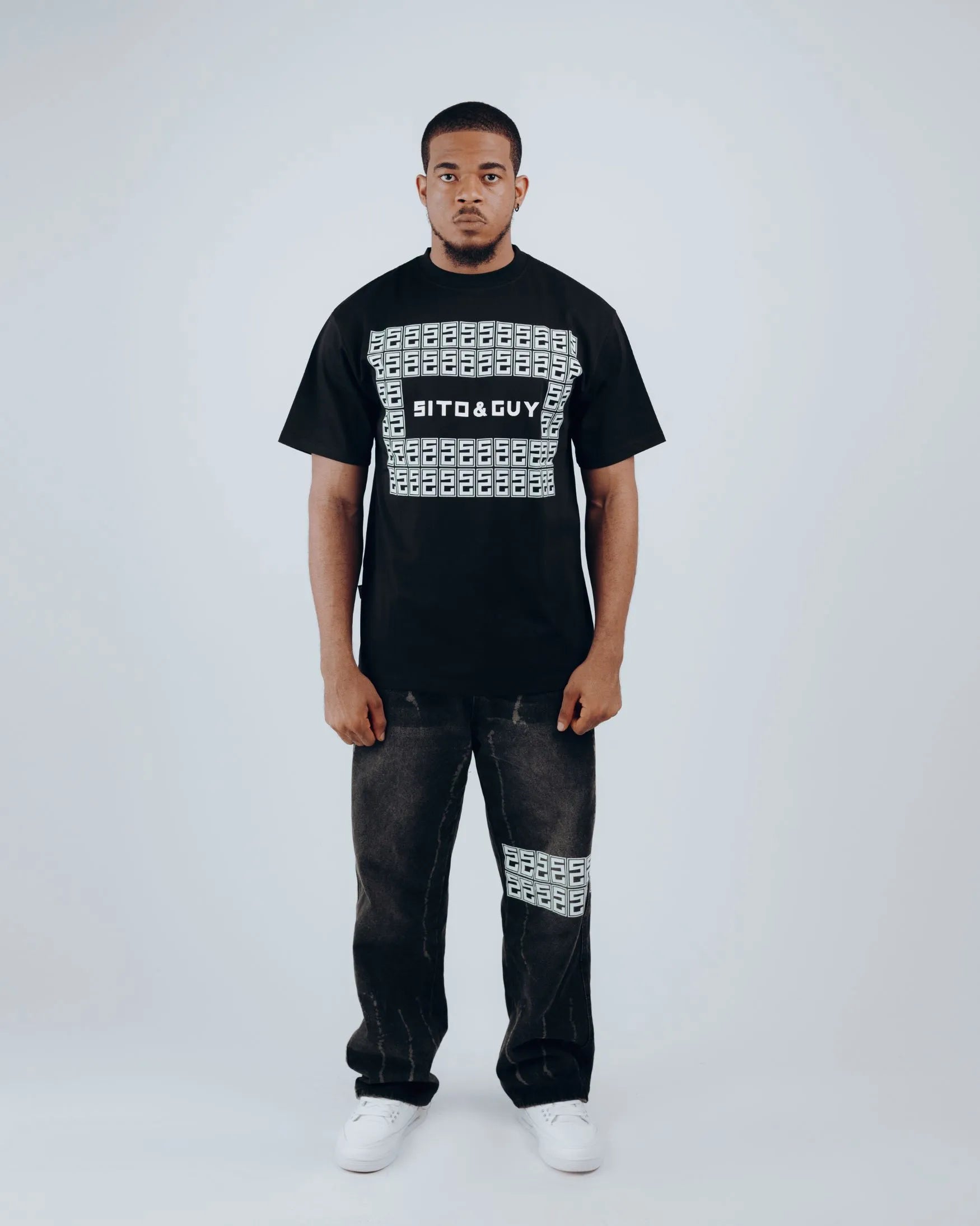 Icon Grid T-Shirt in Black